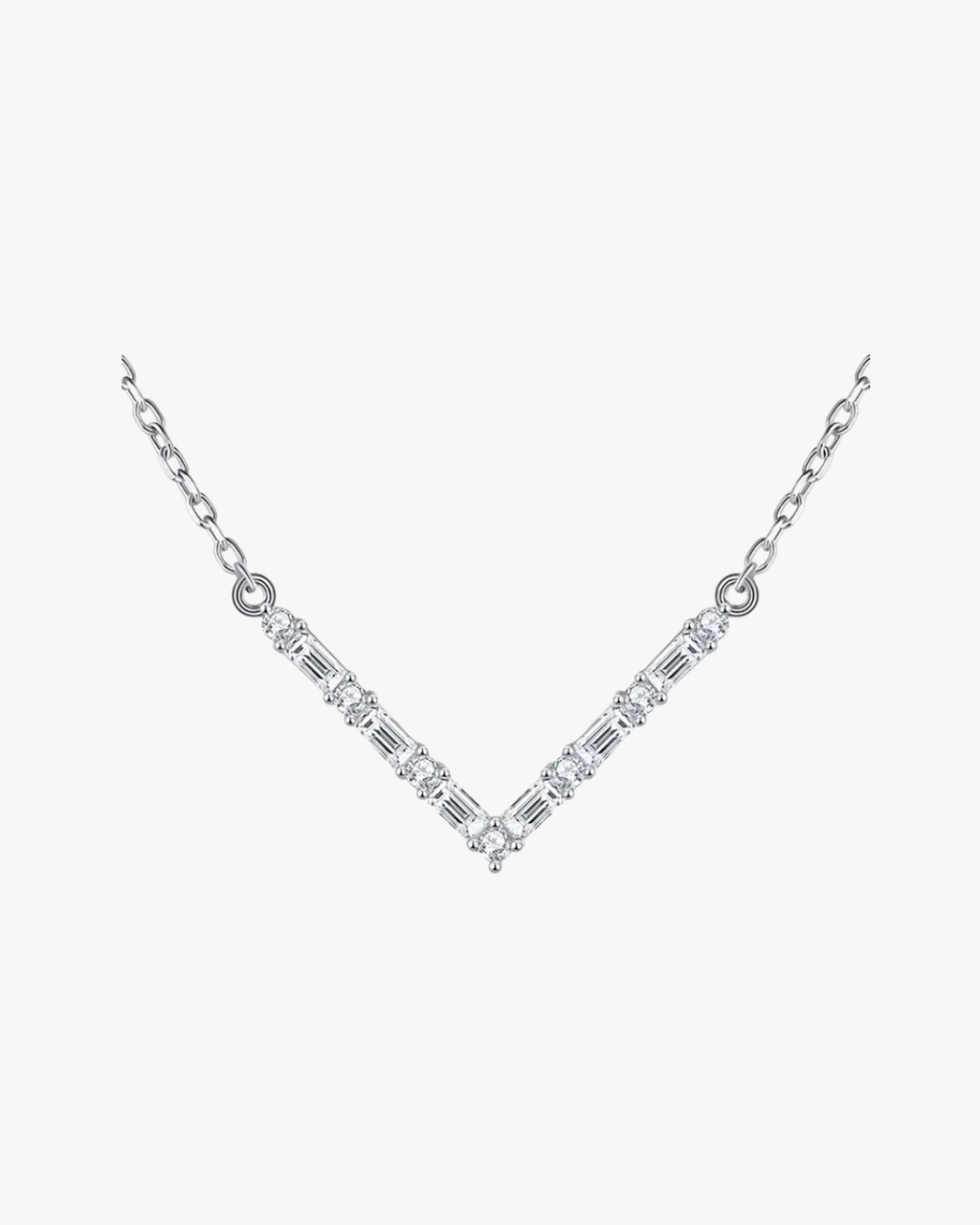 VERDANORA Minimal V Pendant Necklace – 925 Sterling Silver