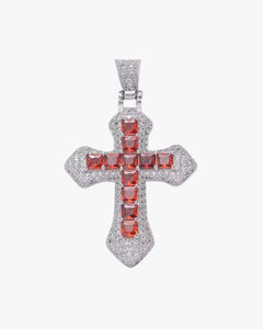 Verdanora Luxury Cross Pendant – Handcrafted with Colored Zircon Stones