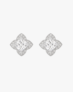 VERDANORA Luxury Moissanite Earrings – 1.2ct Lily Cut Design | 925 Sterling Silver VVS Moissanite Halo Studs for Women | Elegant Gift Jewelry