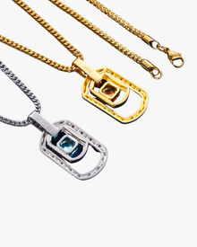 VERDANORA Luxury Pendant – 2.5ct Asscher Cut Blue CZ Stone | 925 Sterling Silver VVS Moissanite Iced Out Necklace | Hip Hop Street Style Jewelry