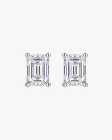 Verdanora Emerald Cut Moissanite Stud Earrings – 925 Sterling Silver, VVS Brilliance