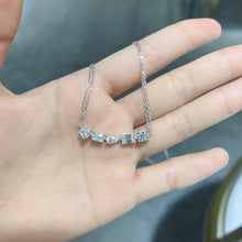 VERDANORA Multi-Cut Moissanite Necklace – Rhodium S925 Sterling Silver
