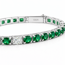 Verdanora Radiant Tennis Zircon Bracelet – Multicolor Sterling Silver Eleganc