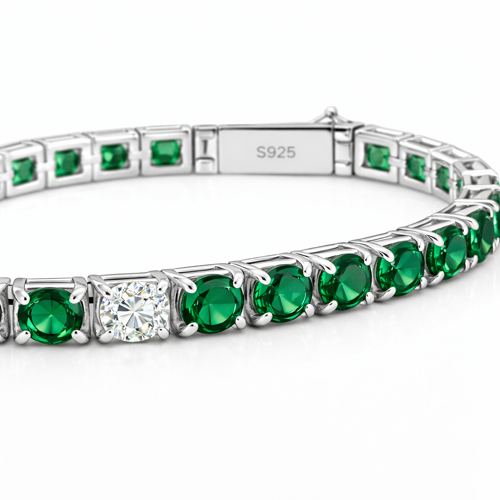 Verdanora Radiant Tennis Zircon Bracelet – Multicolor Sterling Silver Eleganc