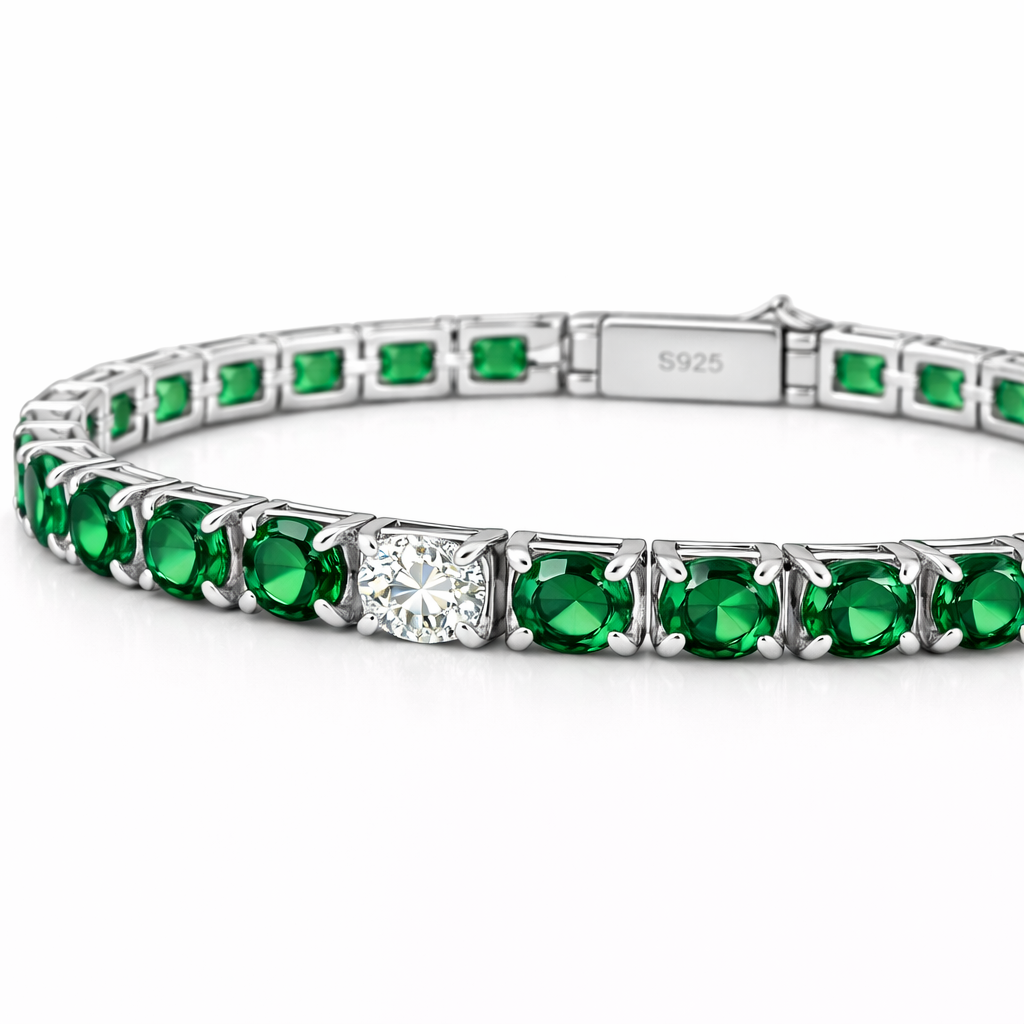 Verdanora Radiant Tennis Zircon Bracelet – Multicolor Sterling Silver Eleganc