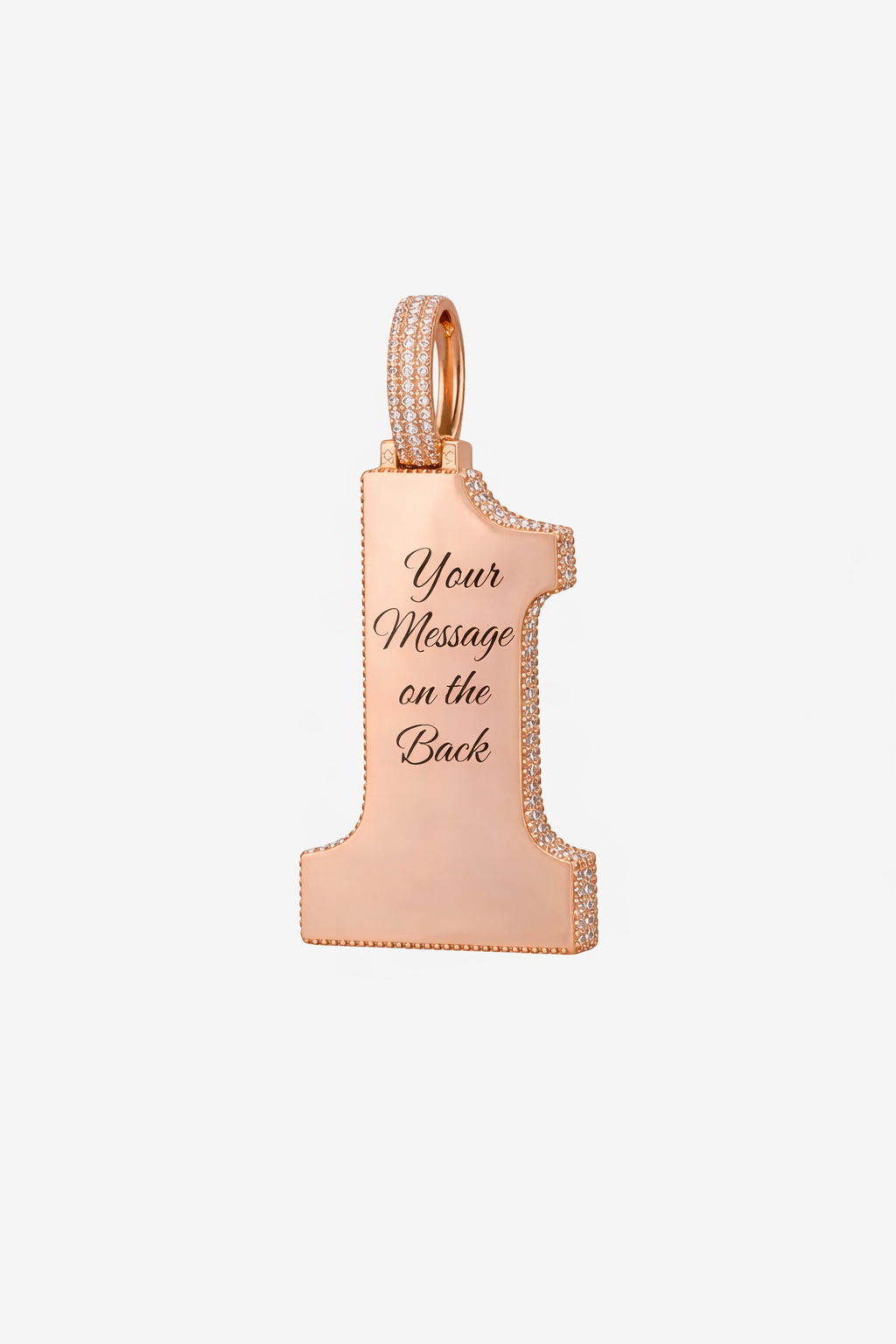 Verdanora Royal Number Pendant Necklace VVS Moissanite Custom Engraving Piece