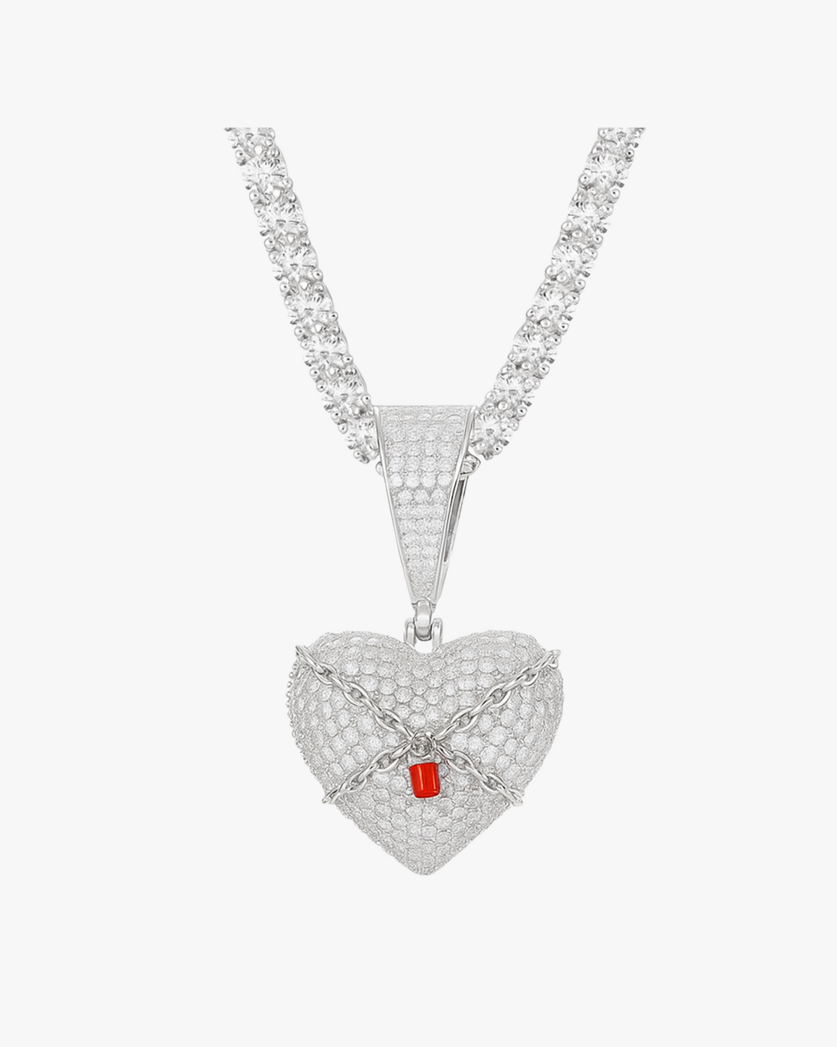 Verdanora Luxury Locked Heart Pendant – Handcrafted 925 Silver with VVS Moissanite