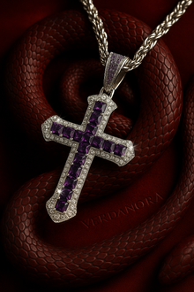 Verdanora Luxury Cross Pendant – Handcrafted with Colored Zircon Stones