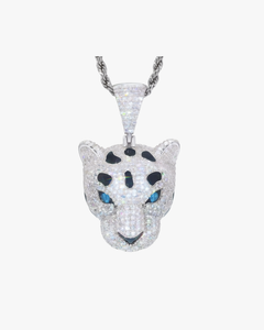 VERDANORA Iced Out Leopard Head Pendant – 925 Sterling Silver VVS Moissanite 3D Design | Luxury Hip Hop Street Style Necklace for Men