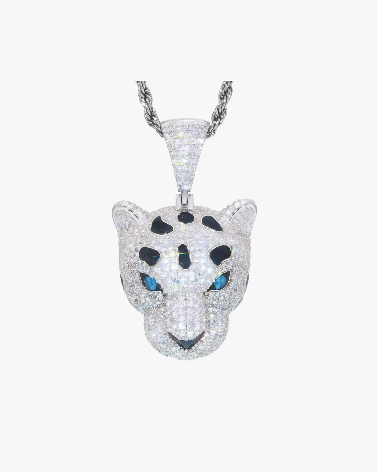VERDANORA Iced Out Leopard Head Pendant – 925 Sterling Silver VVS Moissanite 3D Design | Luxury Hip Hop Street Style Necklace for Men