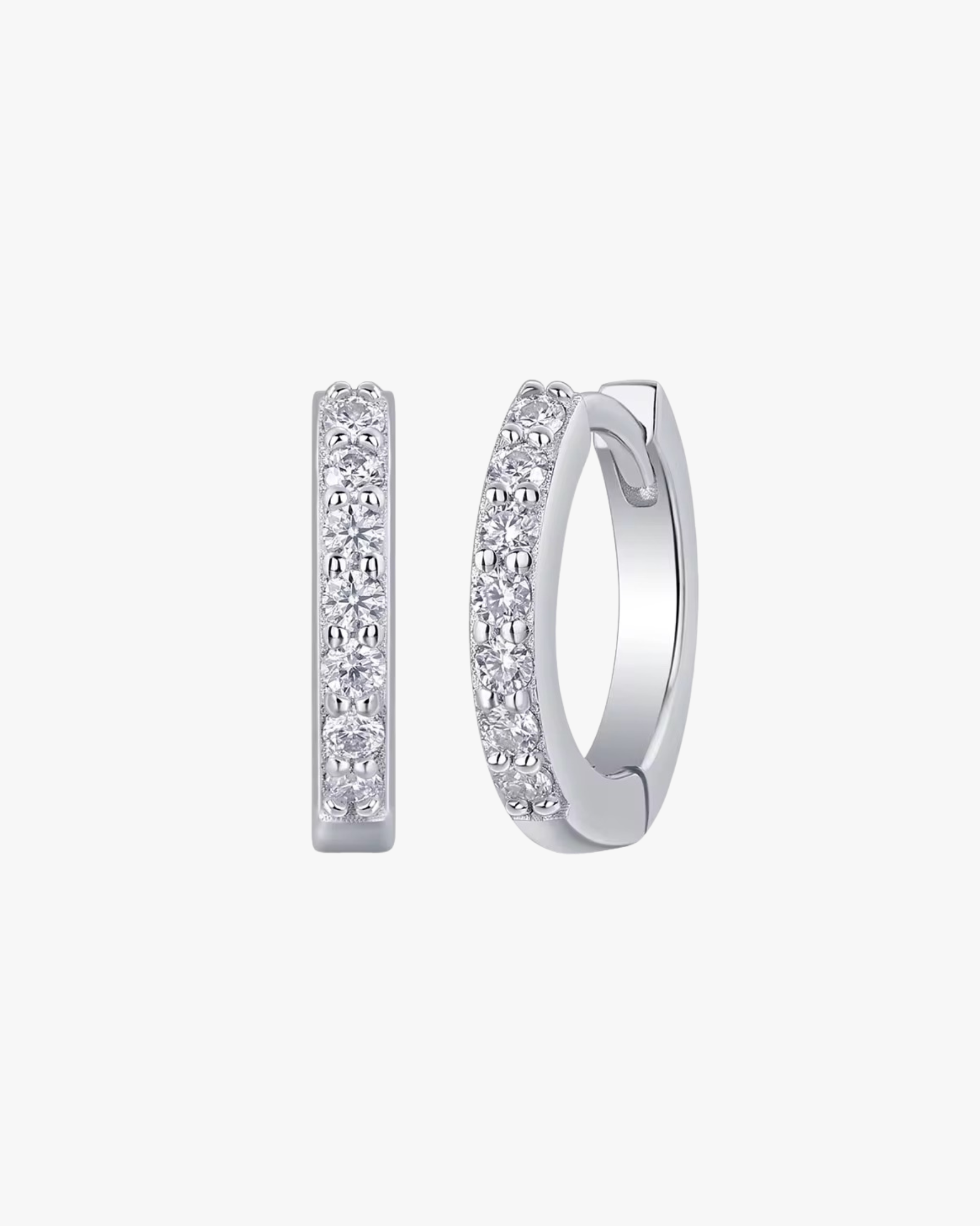 Verdanora Iced Moissanite Hoop Earrings – 925 Sterling Silver, VVS Shine