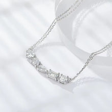 VERDANORA Multi-Cut Moissanite Necklace – Rhodium S925 Sterling Silver