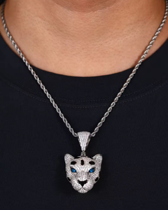 VERDANORA Iced Out Leopard Head Pendant – 925 Sterling Silver VVS Moissanite 3D Design | Luxury Hip Hop Street Style Necklace for Men
