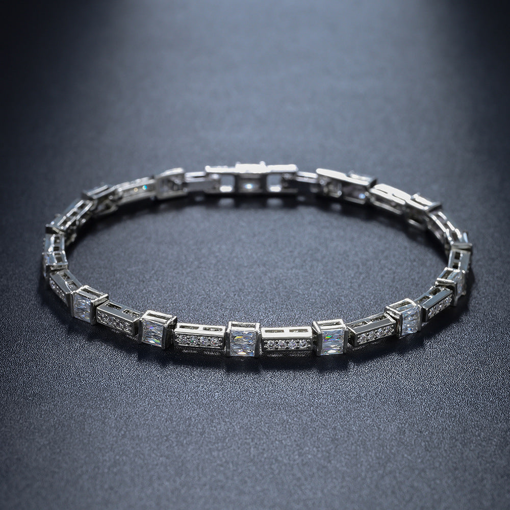 Verdanora Pink Ice Baguette Tennis Bracelet – Iced Out CZ Pink Diamond Style