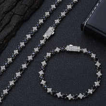 Verdanora Star Noir Tennis Bracelet – Black CZ Zirconia 6mm Silver-Plated Hip Hop Jewelry
