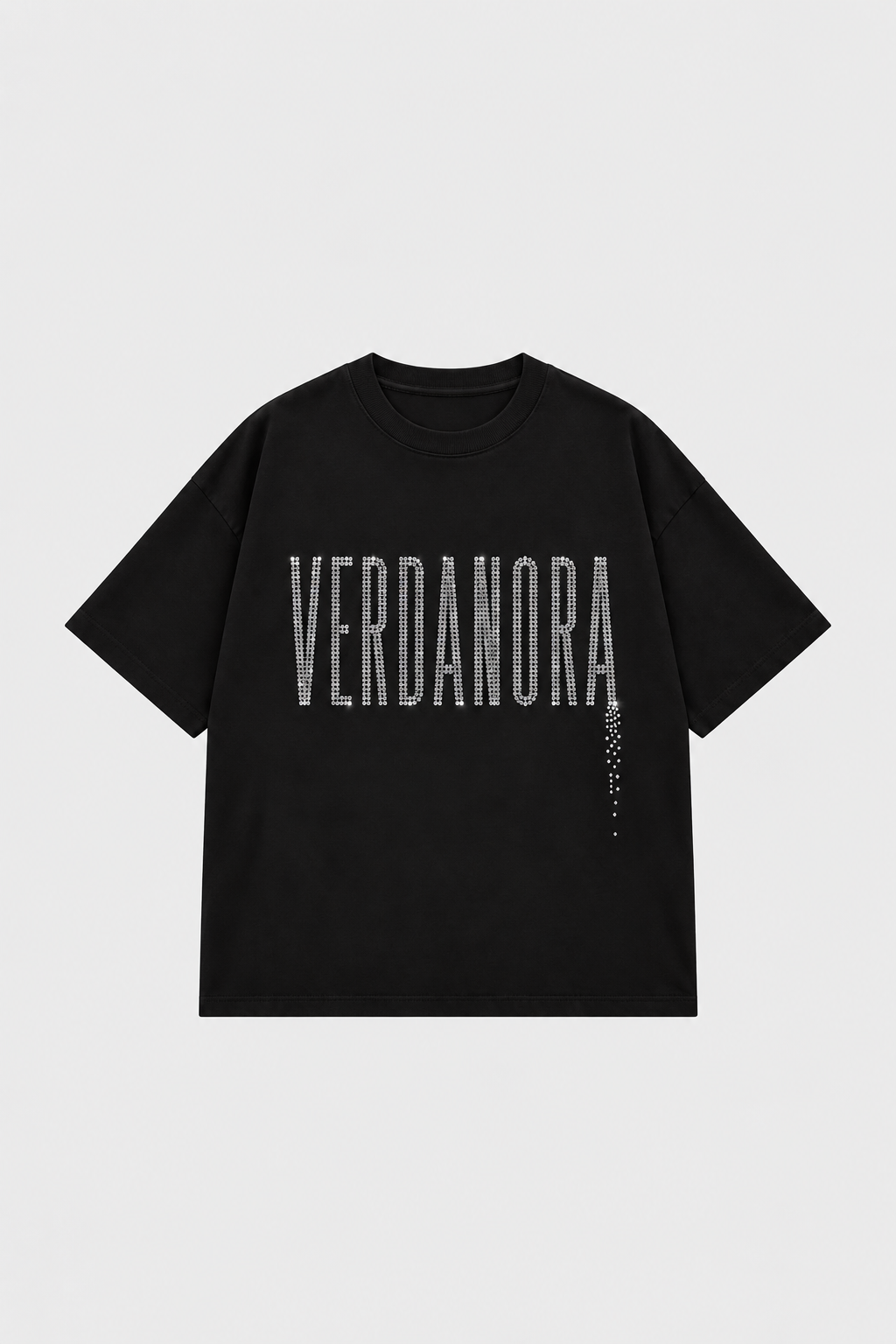 Verdanora Signature Crystal Drop Tee — Noir