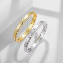 VERDANORA Reversible Moissanite Bangle – 2.8mm – 18K Gold-Plated S925