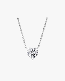 VERDANORA Heart Moissanite Solitaire Necklace – 8mm – 925 Sterling Silver