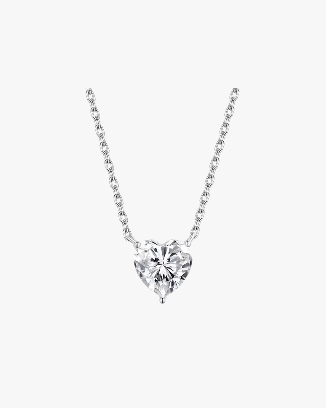 VERDANORA Heart Moissanite Solitaire Necklace – 8mm – 925 Sterling Silver
