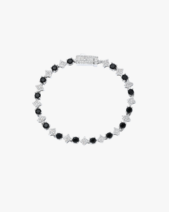 Verdanora Star Noir Tennis Bracelet – Black CZ Zirconia 6mm Silver-Plated Hip Hop Jewelry