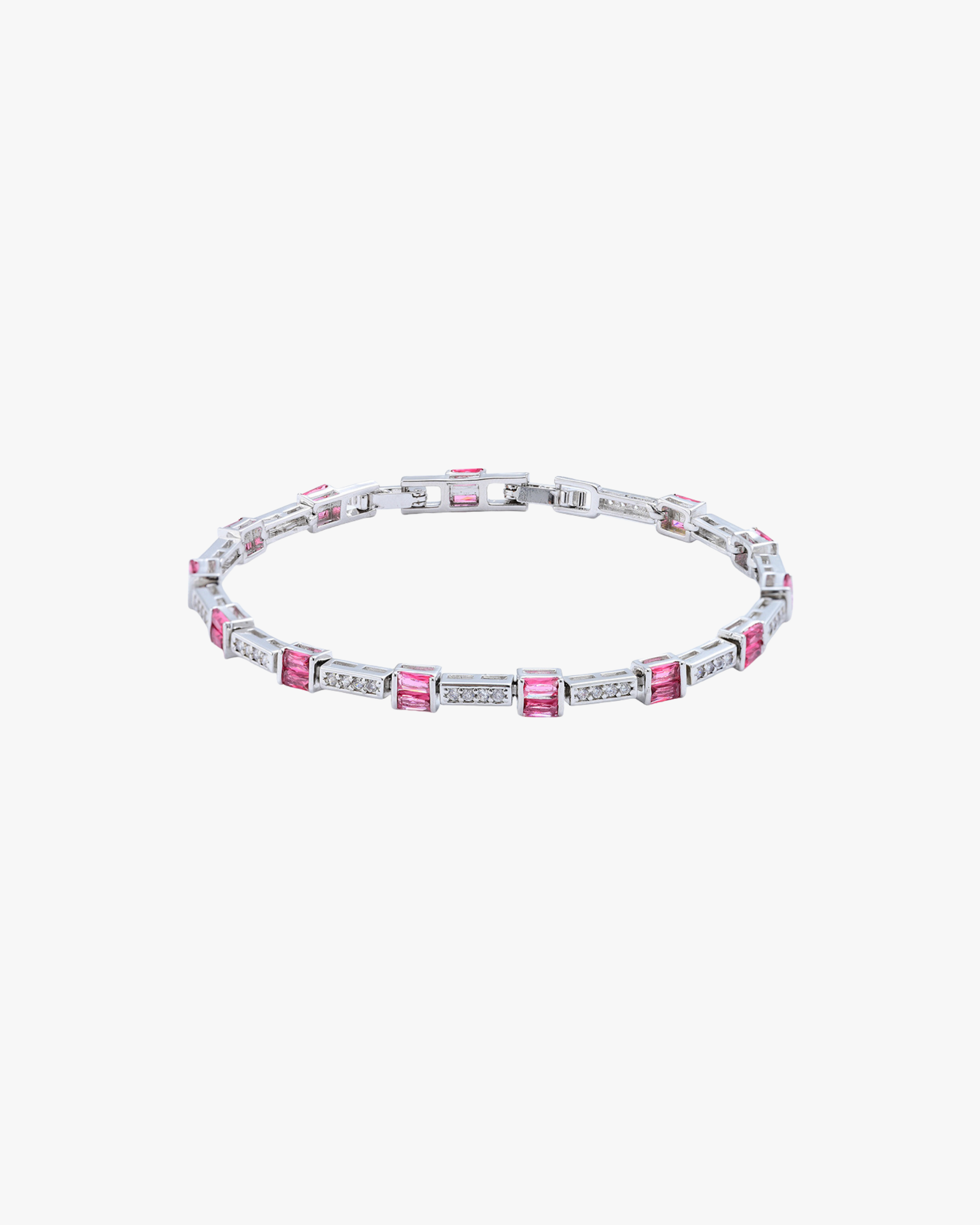 Verdanora Pink Ice Baguette Tennis Bracelet – Iced Out CZ Pink Diamond Style