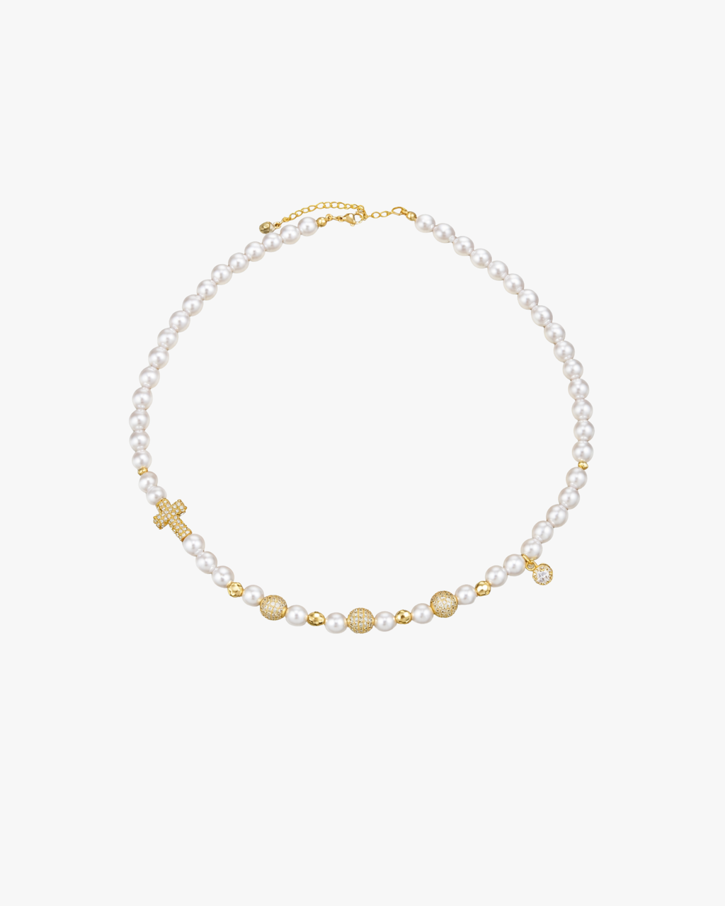 Verdanora Luxe Ice Pearl Chain – Gold-Plated Micro Pavé Zirconia Statement Necklace