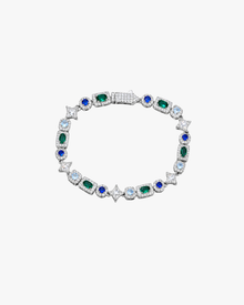 Verdanora Iced Star Zircon Bracelet – Colorful Geometric Stones, Luxury Hip Hop Bracelet