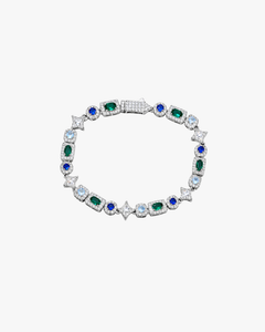 Verdanora Iced Star Zircon Bracelet – Colorful Geometric Stones, Luxury Hip Hop Bracelet