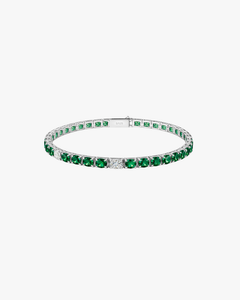 Verdanora Radiant Tennis Zircon Bracelet – Multicolor Sterling Silver Eleganc