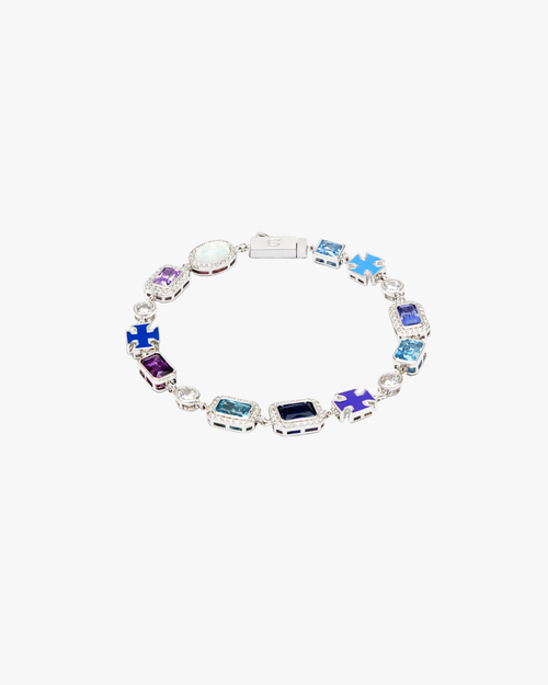 Verdanora Urban Fusion Tennis Bracelet Multi Color Enamel Stone Design